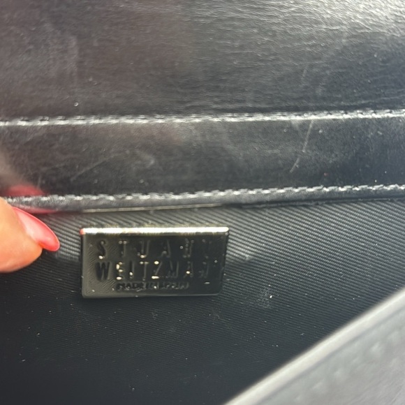 Stuart Weitzman Black Crossbody Mixed Medium Bag - Fabric and leather combo - Picture 9 of 16